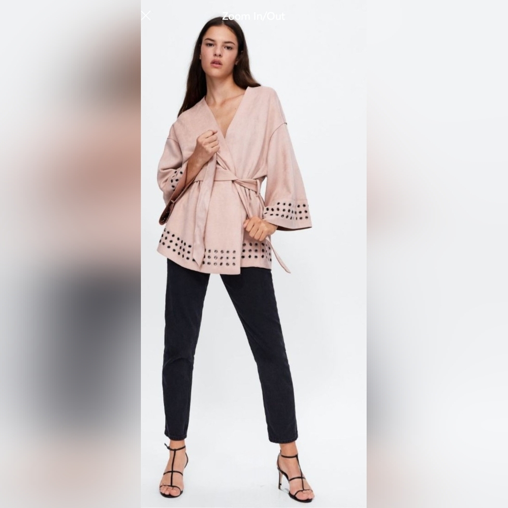 Zara Tan Belted Kimono Jacket